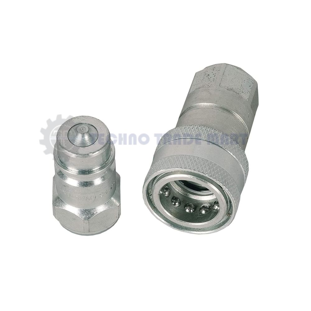 HYDRAULIC QUICK RELEASE COUPLING - ISO 7241 A WITH BSP THREADS (Set containing Socket & Plug) (3 by 8 inch BSP)